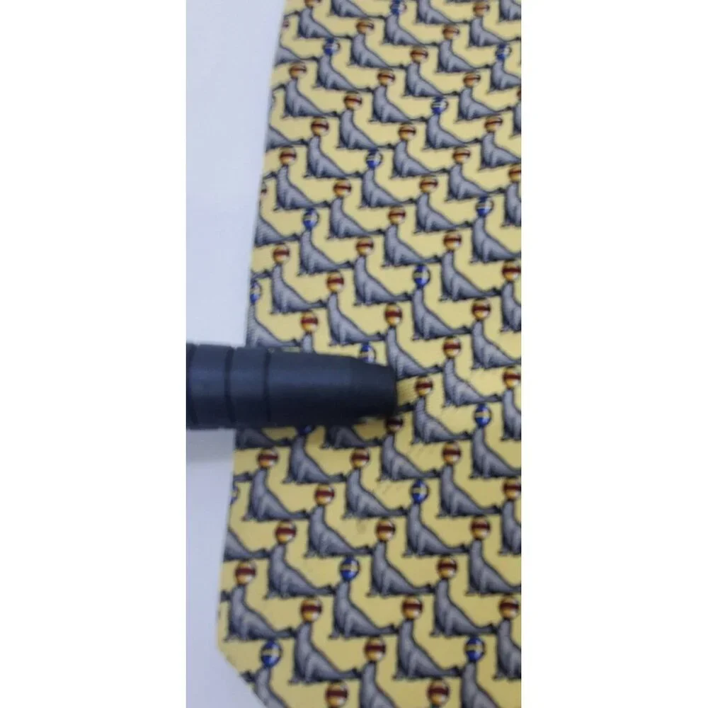 Museum Artifacts‎ Seal Tie Mens Necktie Tie 100% Silk Seals Yellow